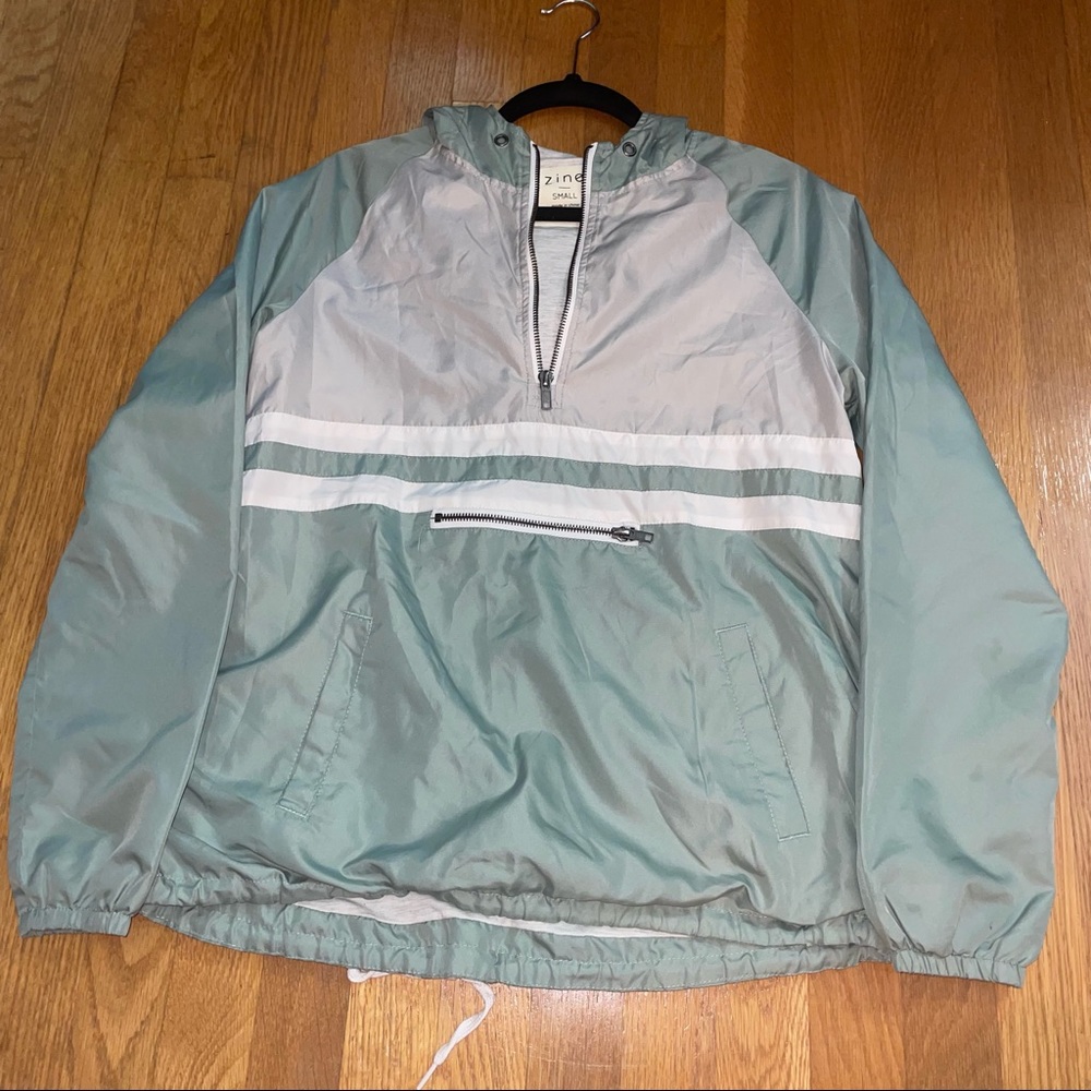 Zine Half Zip Windbreaker Jacket With Inside Lining